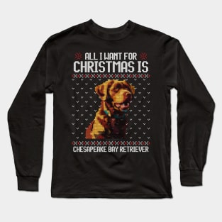 All I Want for Christmas is Chesapeake Bay Retriever - Christmas Gift for Dog Lover Long Sleeve T-Shirt